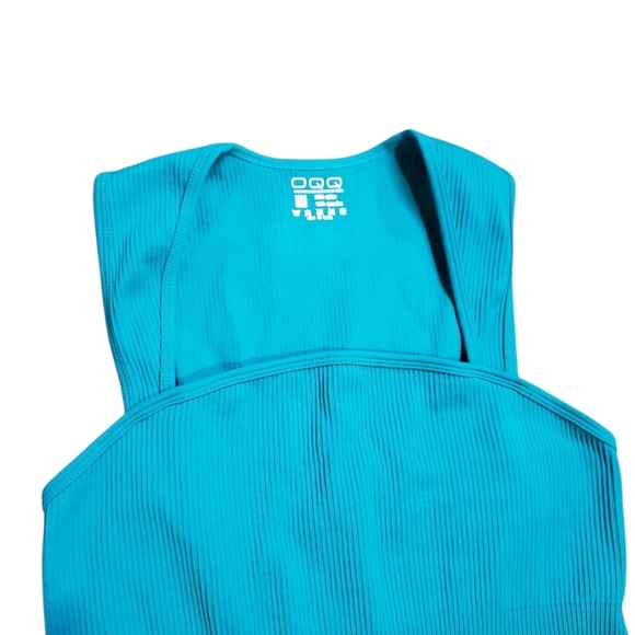 OQQ Kelly Green Square Neck Ribbed Bodysuit Medium - Picture 3 of 4